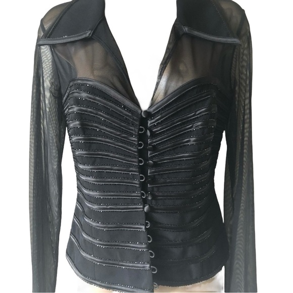 JS Collections Black Top size 6 NWT - Picture 1 of 9